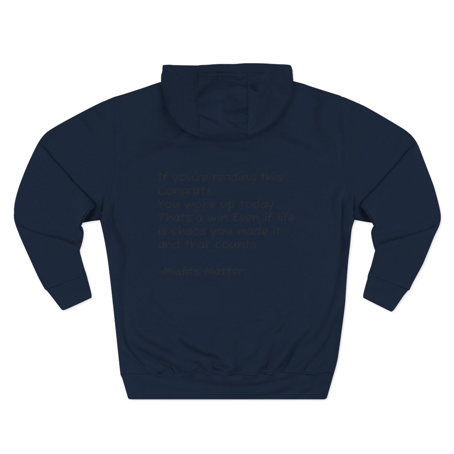 Hoodie — 'Misfits Matter' Cozy Fleece Hoodie with Inspirational Back Quote