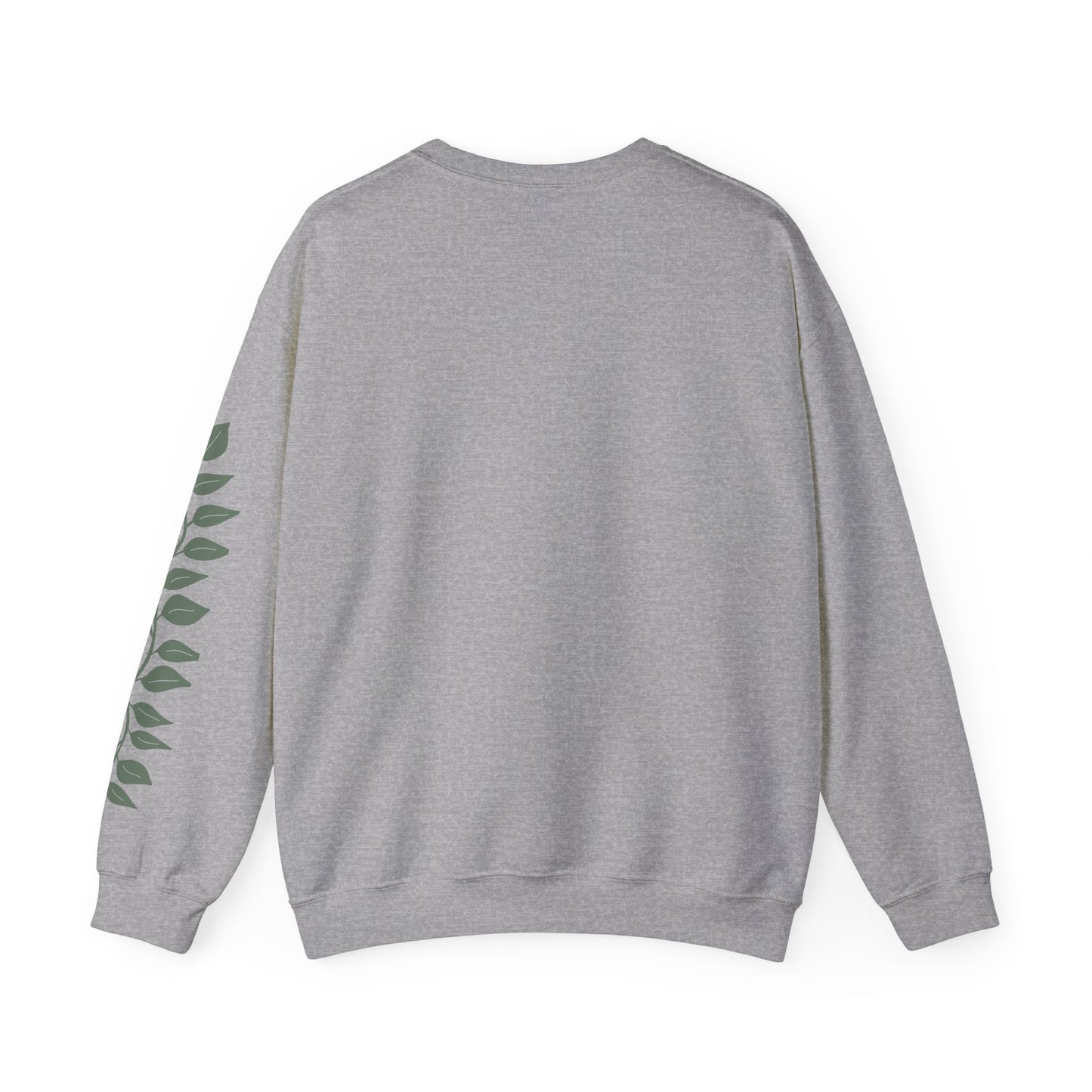 Crewneck Sweatshirt — "Reborn Again" Minimalist Botanical Sleeve