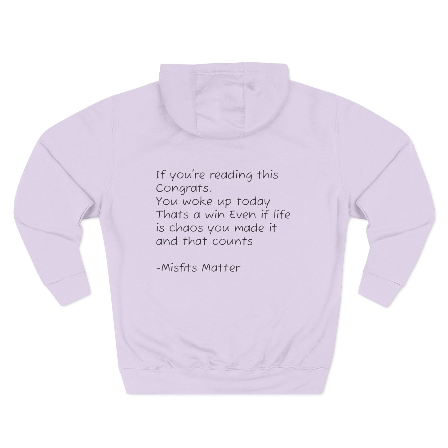 Hoodie — 'Misfits Matter' Cozy Fleece Hoodie with Inspirational Back Quote