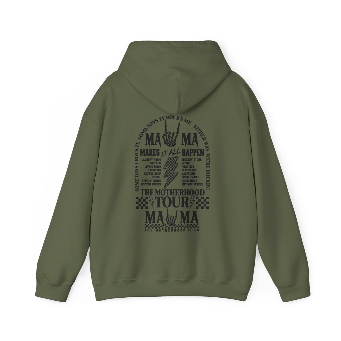 Mama Motherhood Tour Hoodie – Retro Rock Mom Graphic Hooded Sweatshirt
