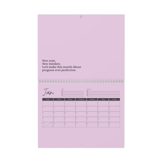 2027 Pink Inspirational Wall Calendar — Monthly Blank Planner with Motivational Quotes