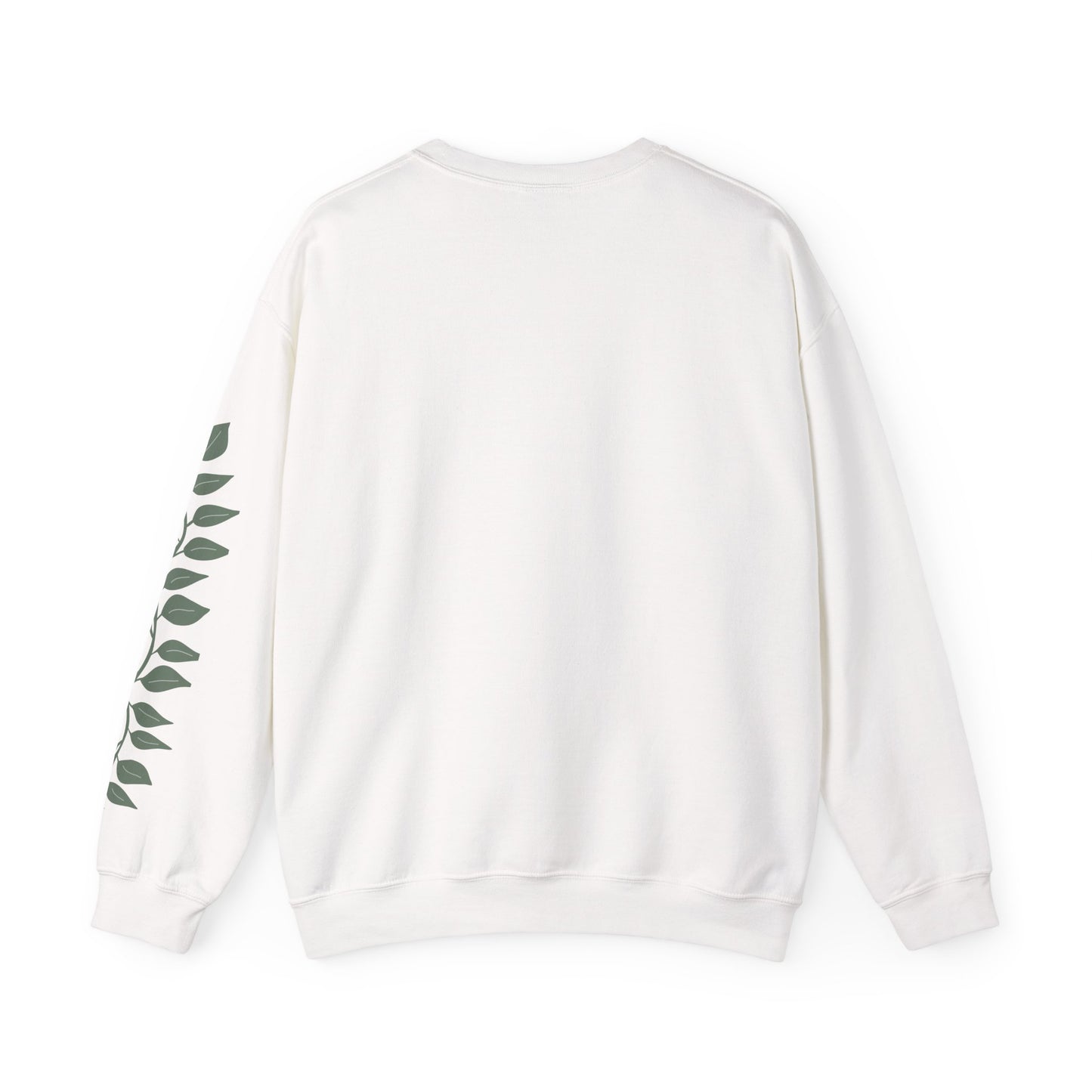 Crewneck Sweatshirt — "Reborn Again" Minimalist Botanical Sleeve