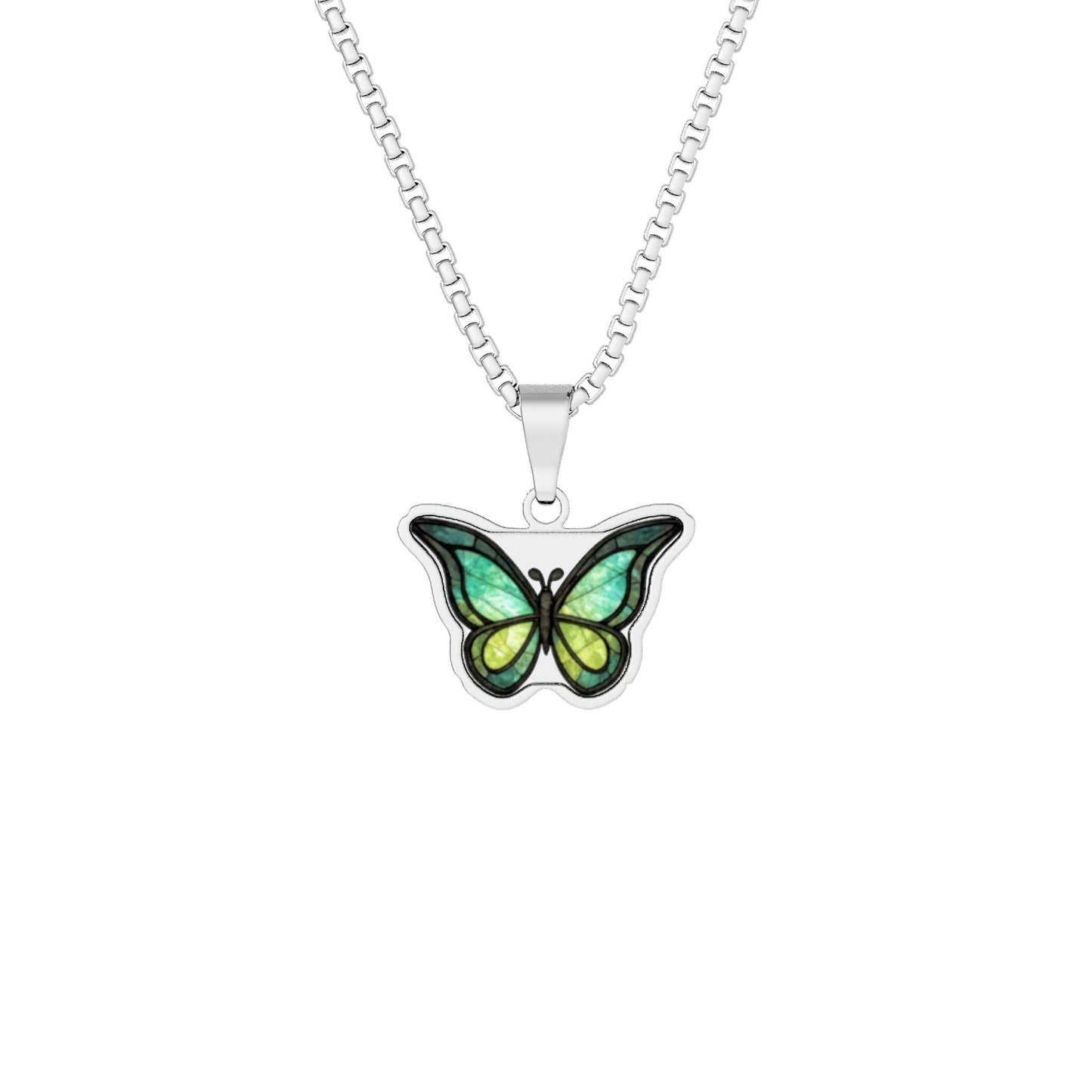 Custom Photo Butterfly Pendant Necklace — Personalized Cut-Out Photo Jewelry