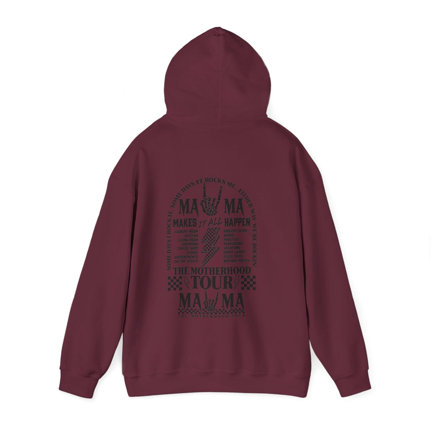 Mama Motherhood Tour Hoodie – Retro Rock Mom Graphic Hooded Sweatshirt