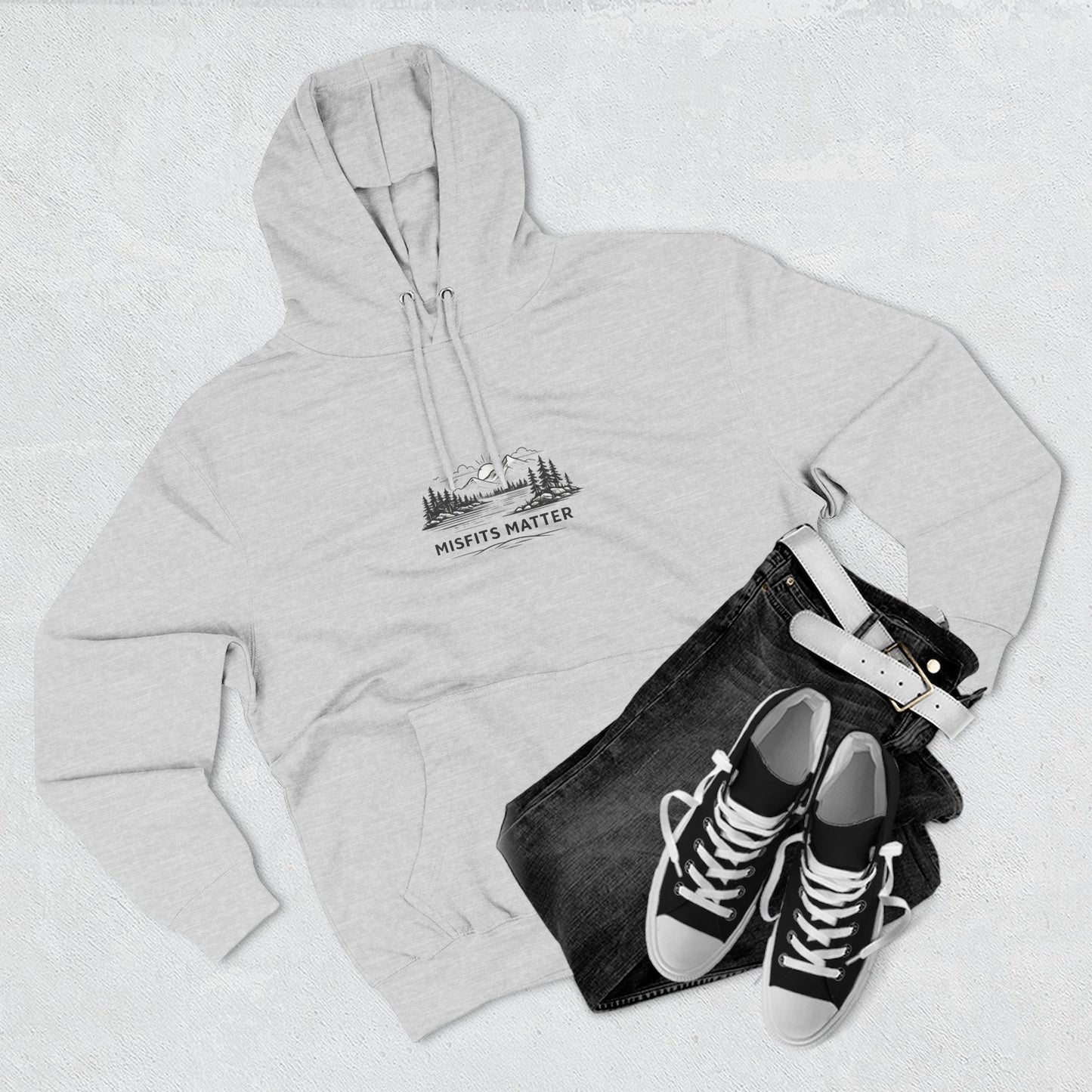 Hoodie — 'Misfits Matter' Cozy Fleece Hoodie with Inspirational Back Quote