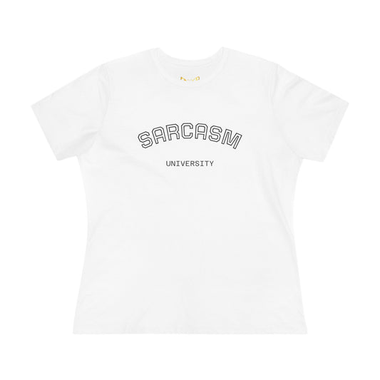 Sarcasm University Womens Tee — Funny Graphic Cotton T-Shirt