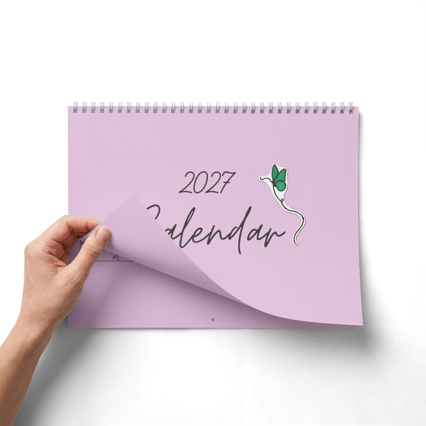 2027 Pink Inspirational Wall Calendar — Monthly Blank Planner with Motivational Quotes