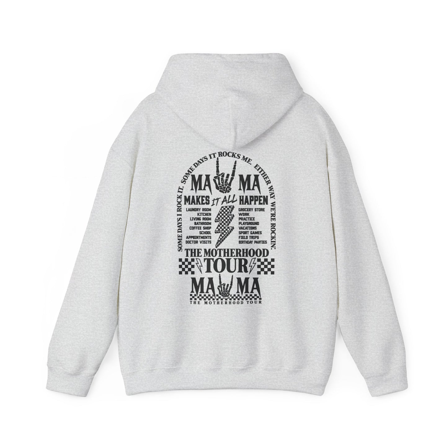 Mama Motherhood Tour Hoodie – Retro Rock Mom Graphic Hooded Sweatshirt