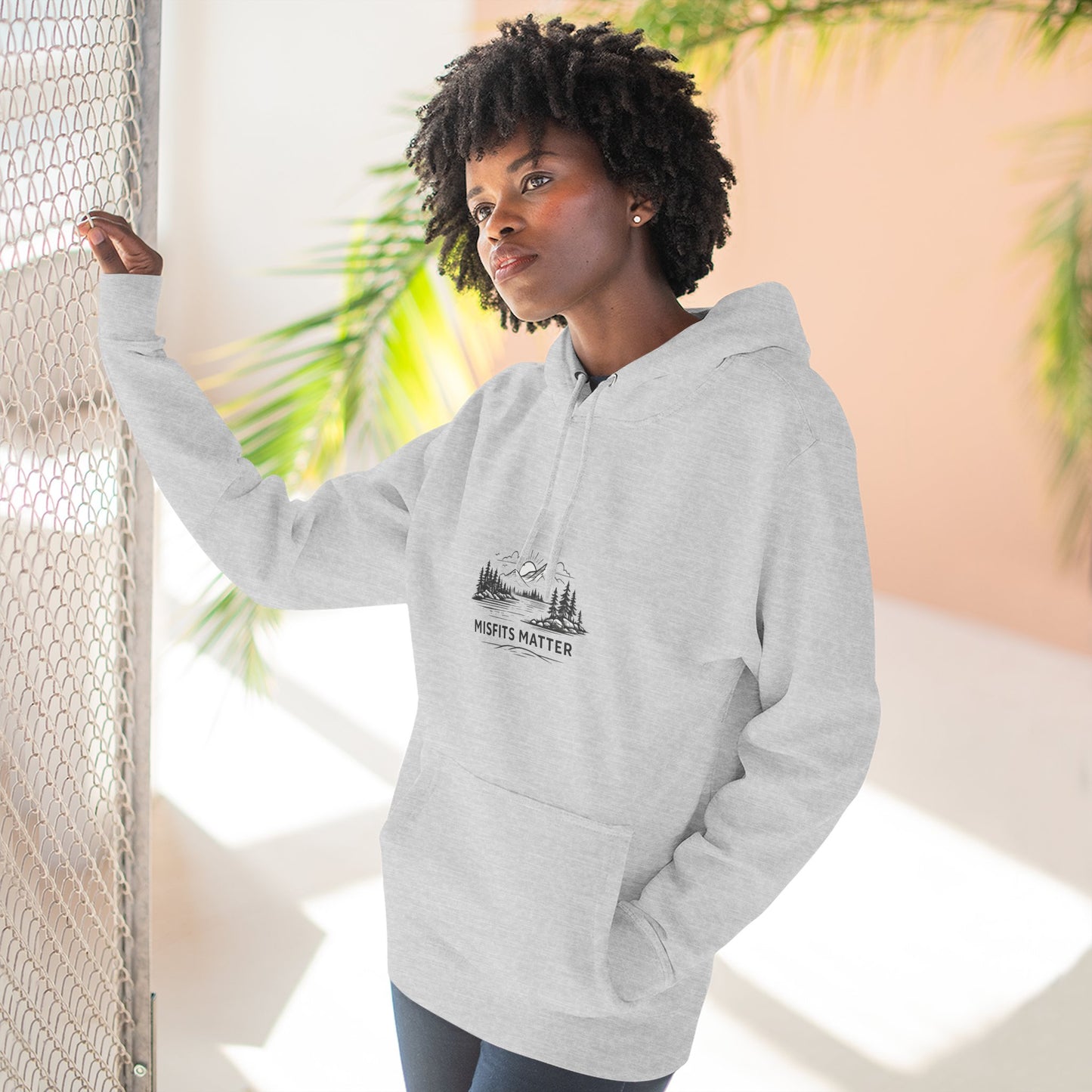 Hoodie — 'Misfits Matter' Cozy Fleece Hoodie with Inspirational Back Quote