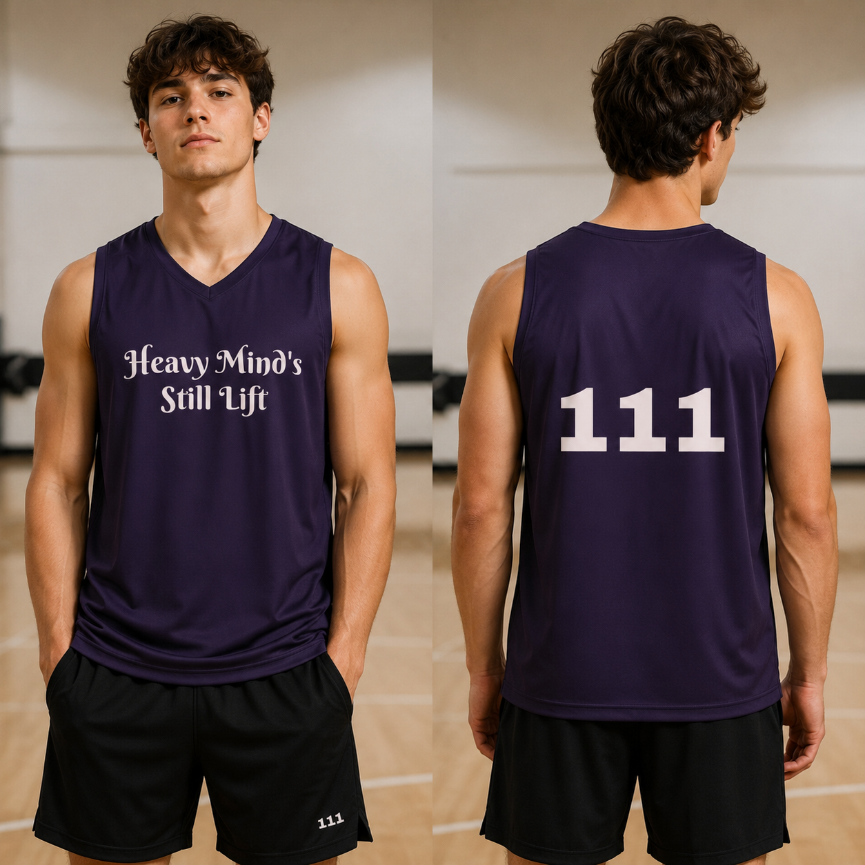 Heavy Mind's Still Lift Basketball Jersey – Motivational Sports Tank with 111 Back Number