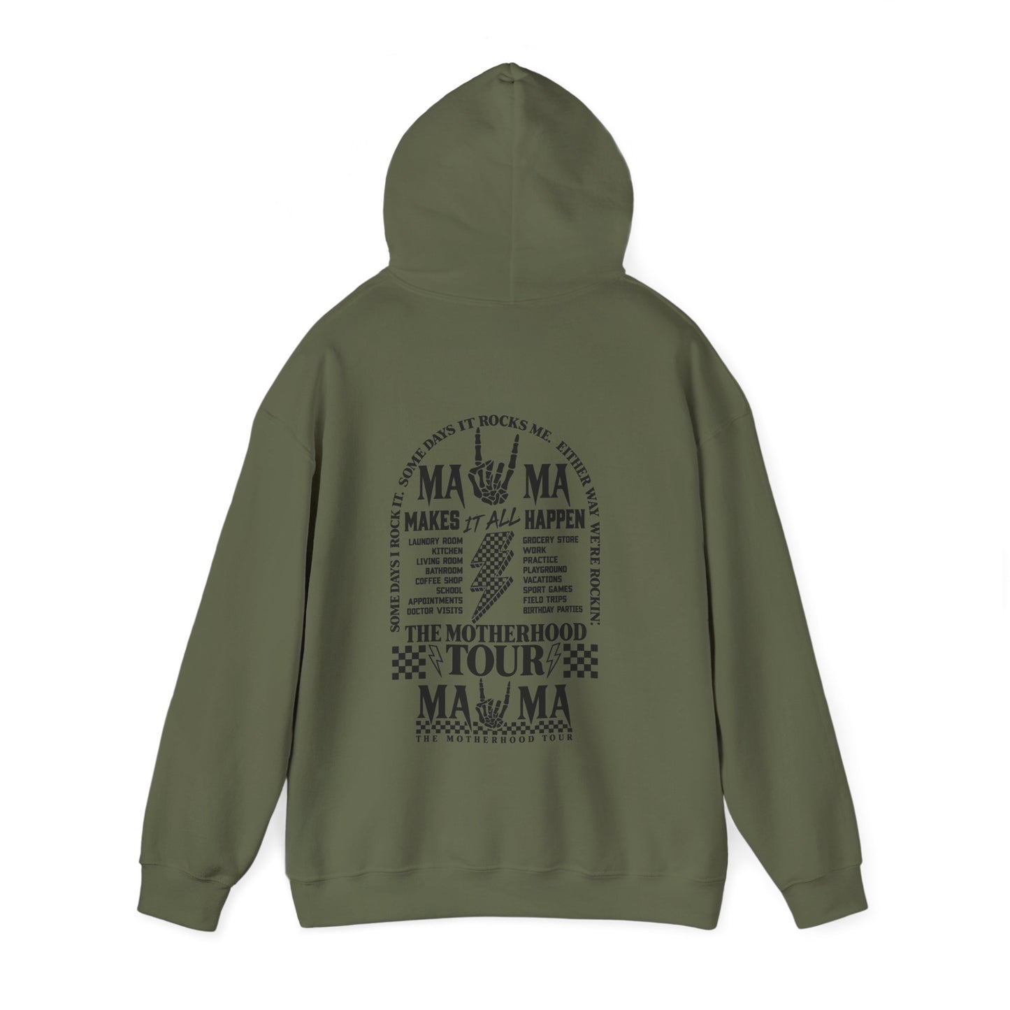Mama Motherhood Tour Hoodie – Retro Rock Mom Graphic Hooded Sweatshirt