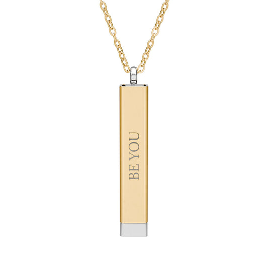 Hidden Message Sliding Bar Necklace — Engravable Secret Message Pendant