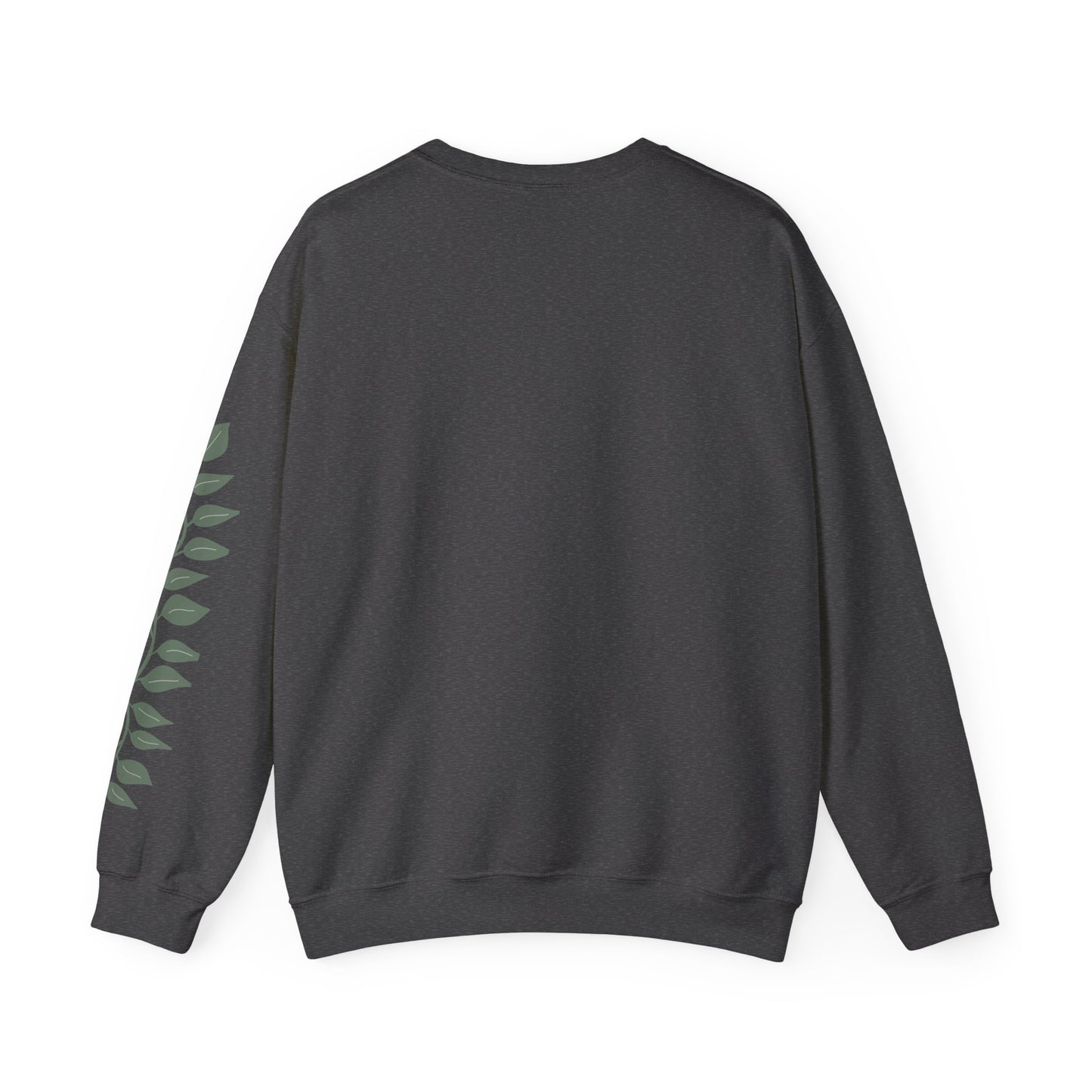 Crewneck Sweatshirt — "Reborn Again" Minimalist Botanical Sleeve