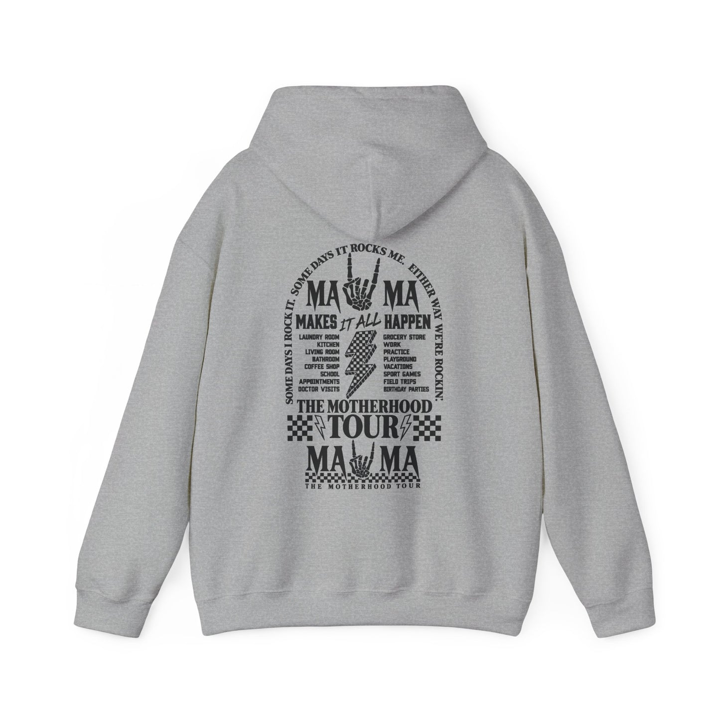 Mama Motherhood Tour Hoodie – Retro Rock Mom Graphic Hooded Sweatshirt