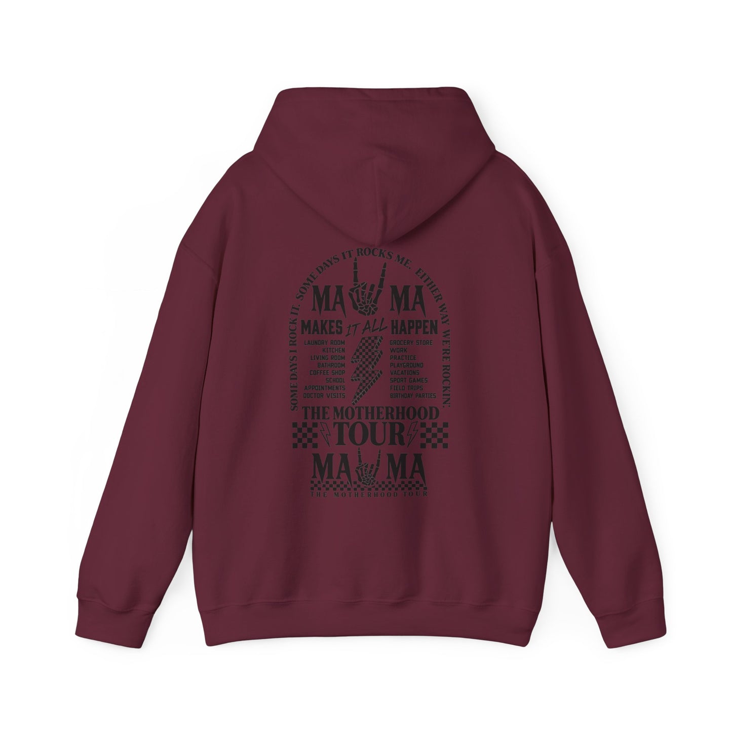Mama Motherhood Tour Hoodie – Retro Rock Mom Graphic Hooded Sweatshirt
