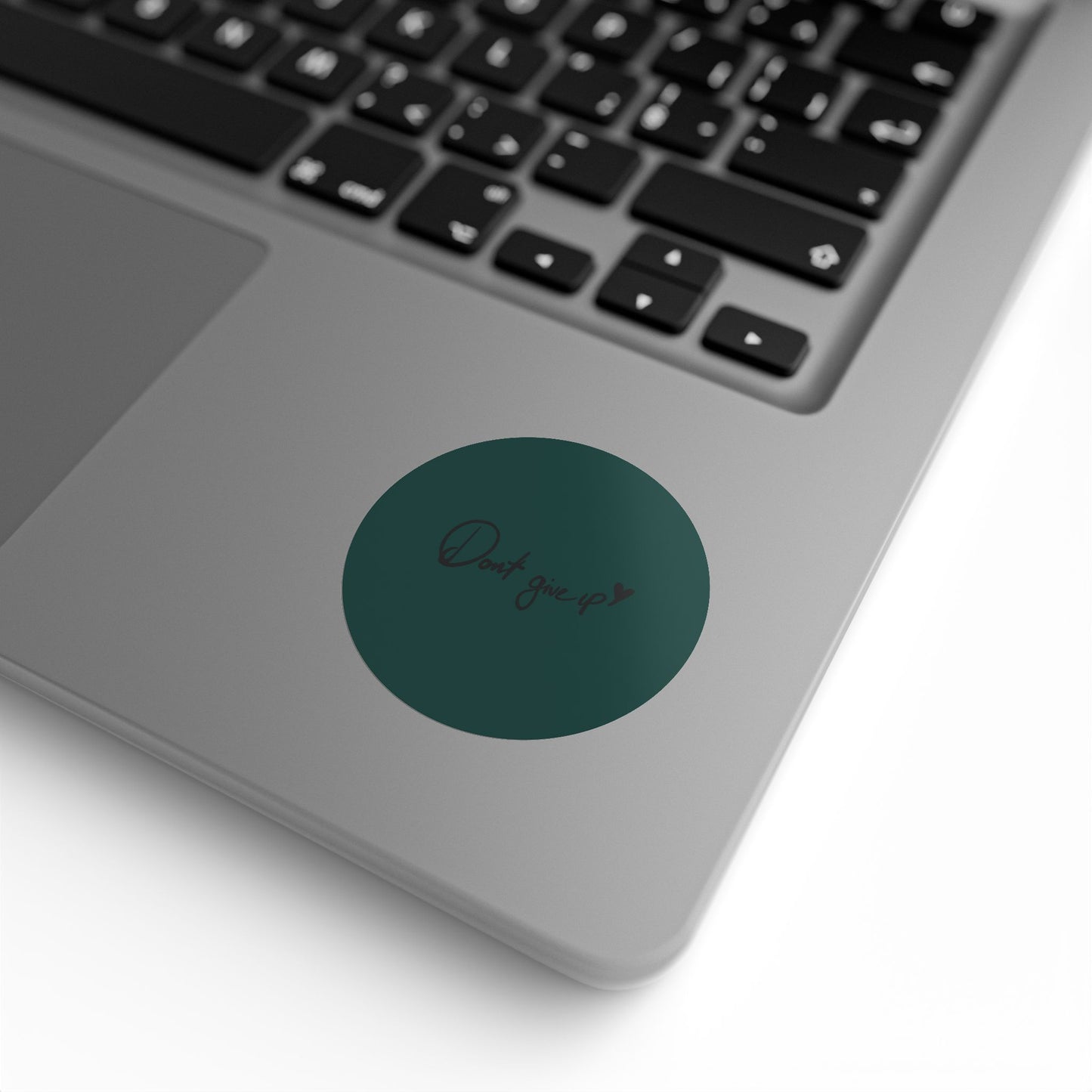 Round Sticker Roll — Dark Green “Don’t Give Up” Motivational Labels