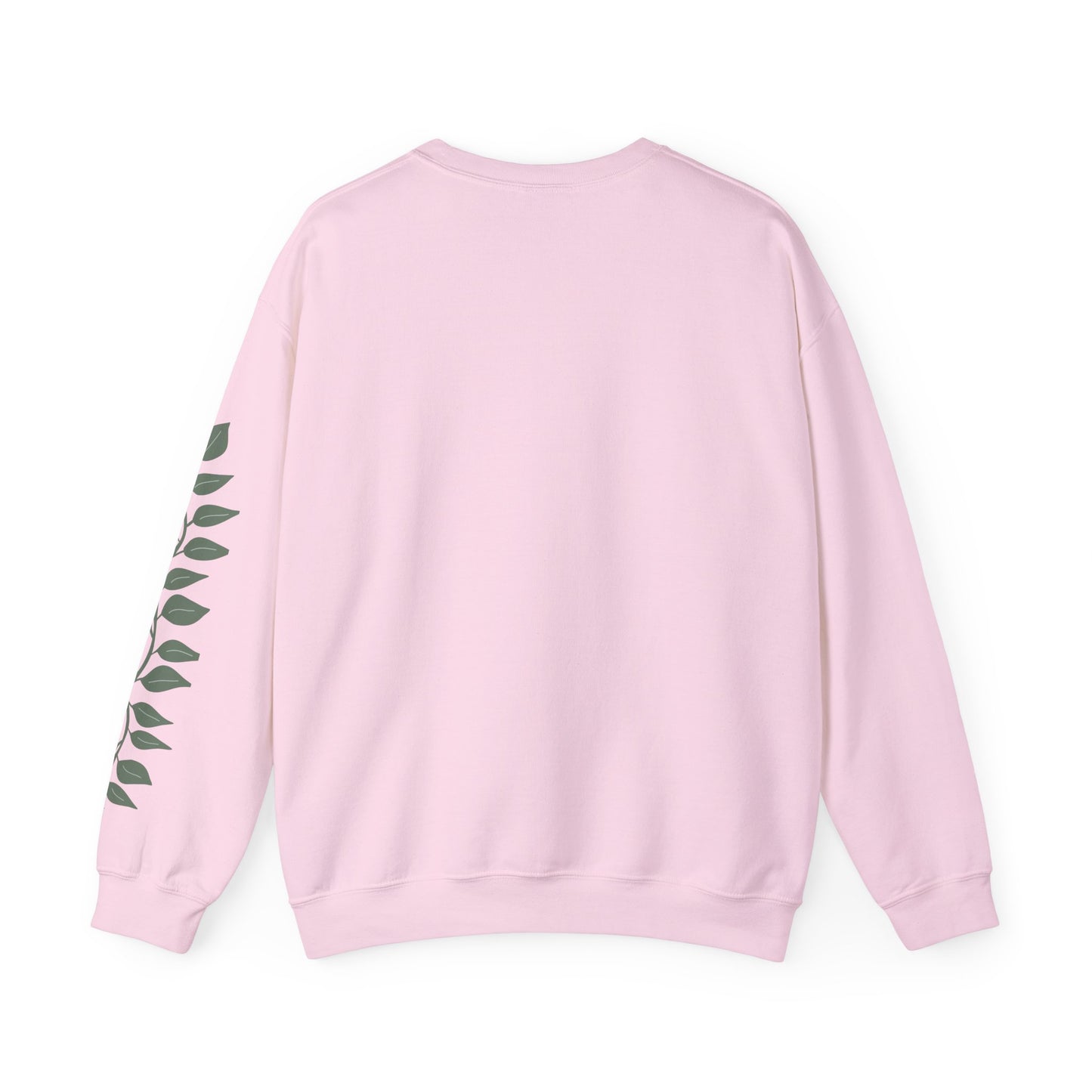 Crewneck Sweatshirt — "Reborn Again" Minimalist Botanical Sleeve