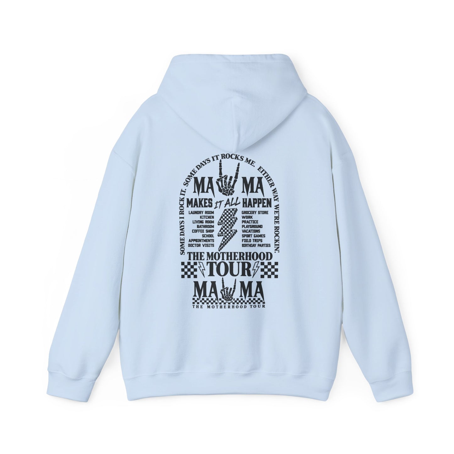 Mama Motherhood Tour Hoodie – Retro Rock Mom Graphic Hooded Sweatshirt