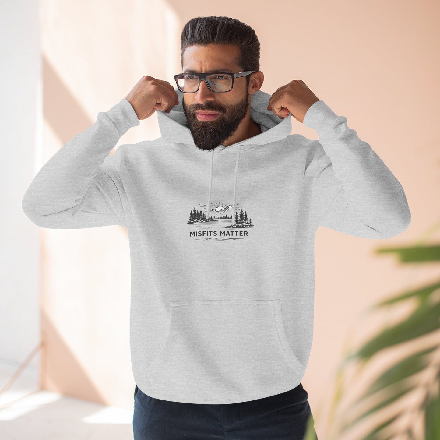 Hoodie — 'Misfits Matter' Cozy Fleece Hoodie with Inspirational Back Quote
