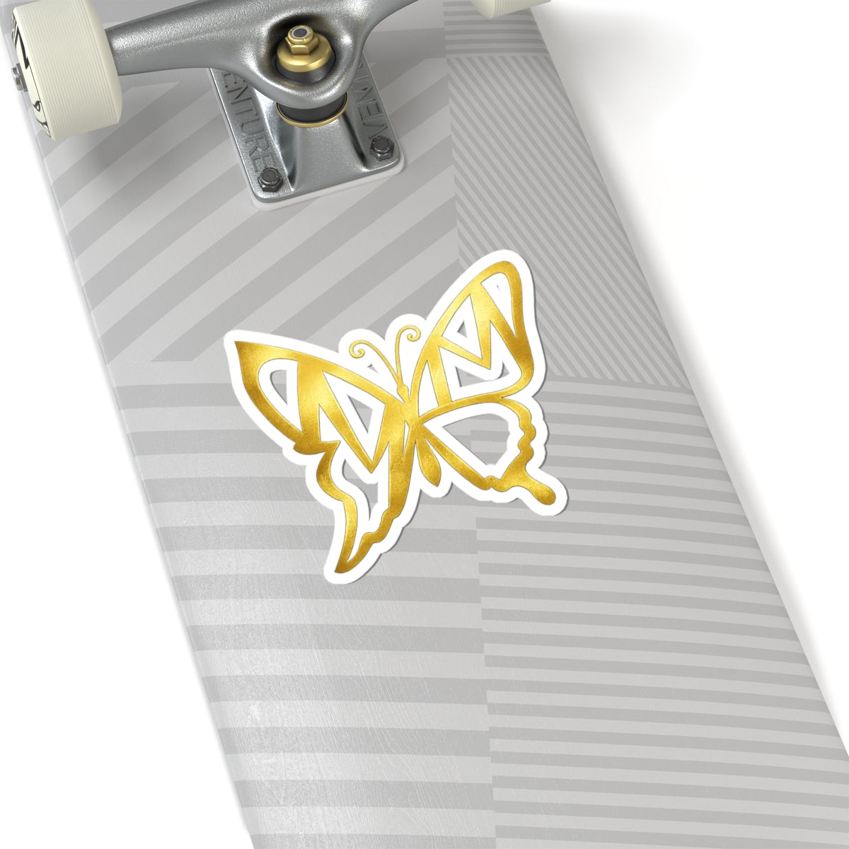 Gold Butterfly Kiss-Cut Sticker — Metallic Butterfly Laptop Decal