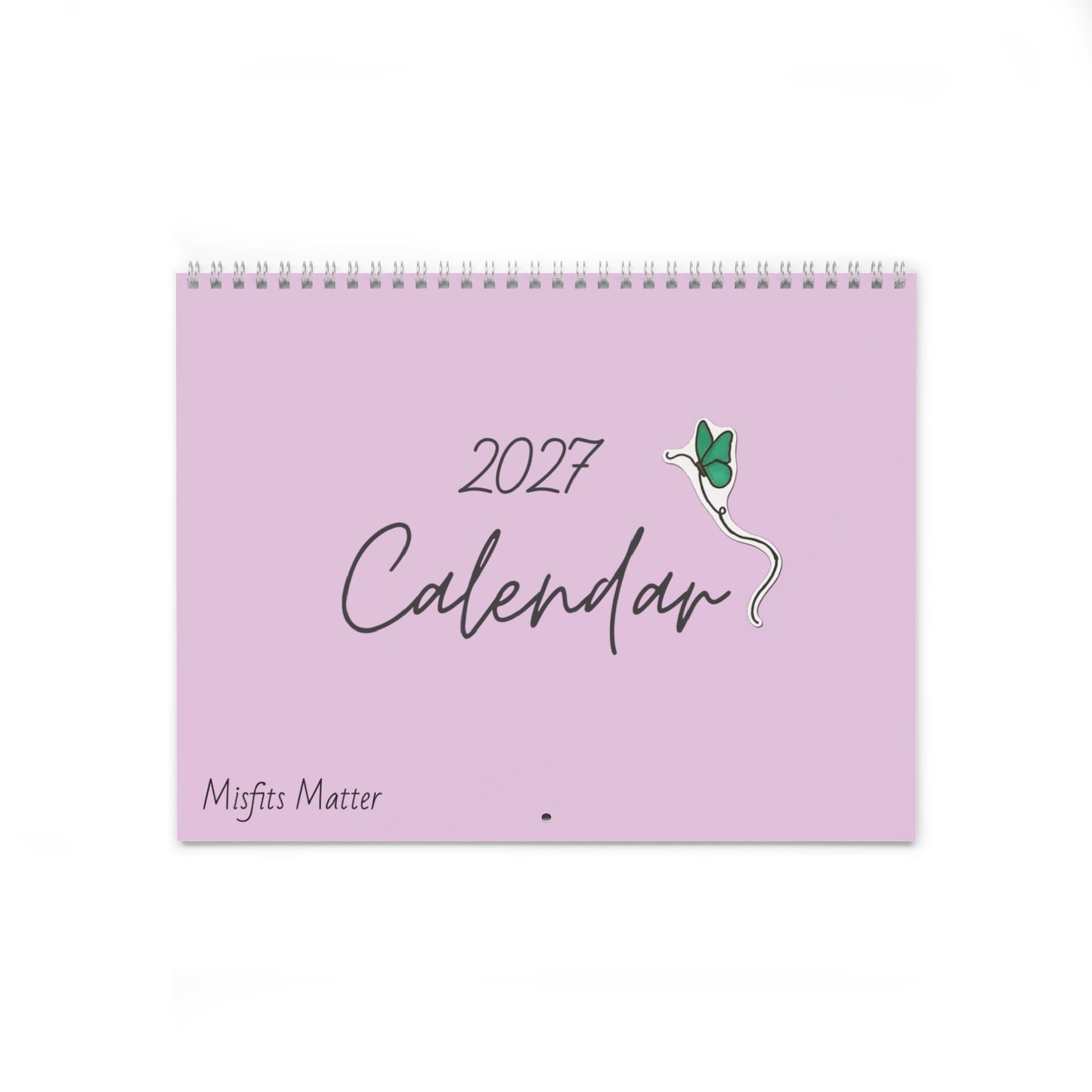2027 Pink Inspirational Wall Calendar — Monthly Blank Planner with Motivational Quotes