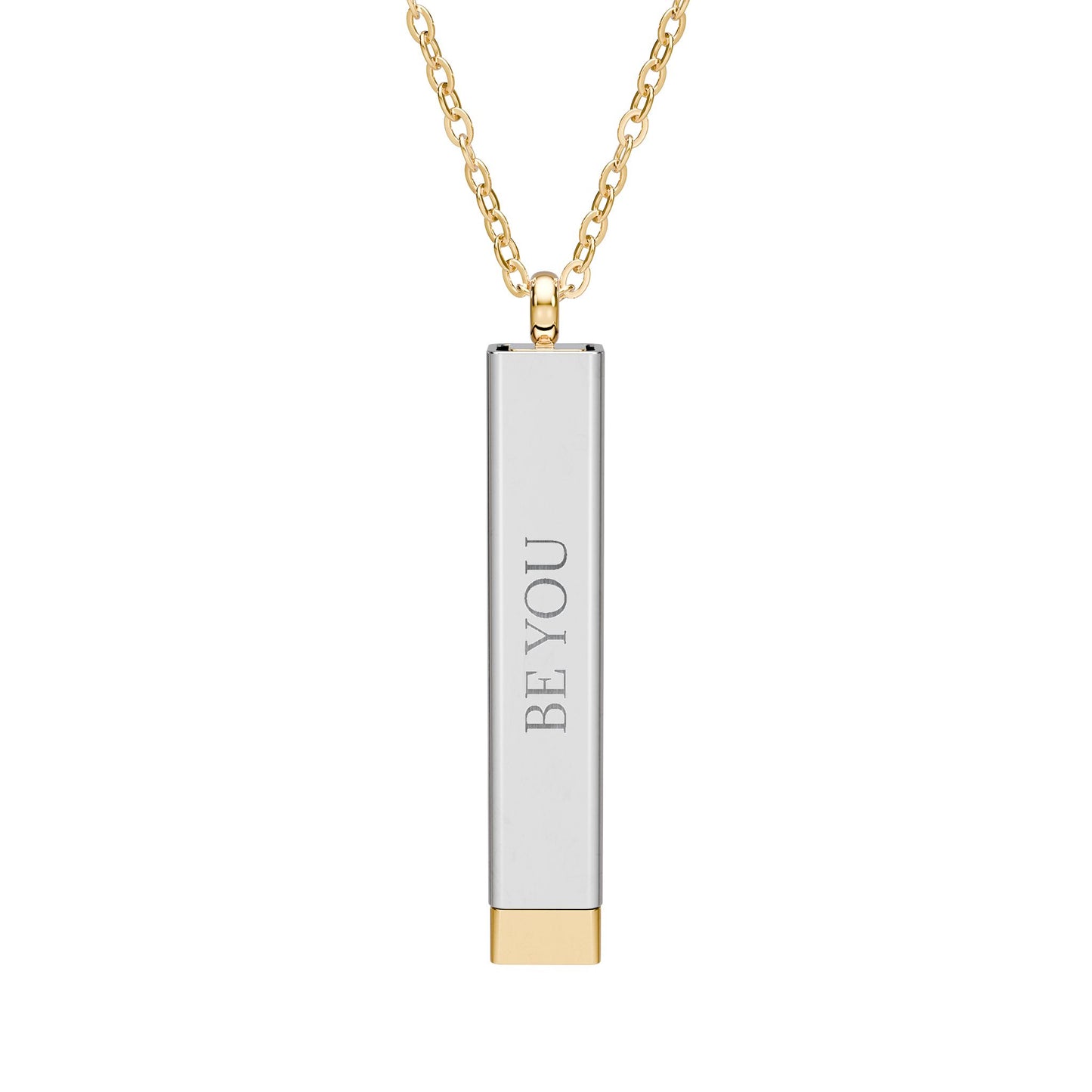 Hidden Message Sliding Bar Necklace — Engravable Secret Message Pendant